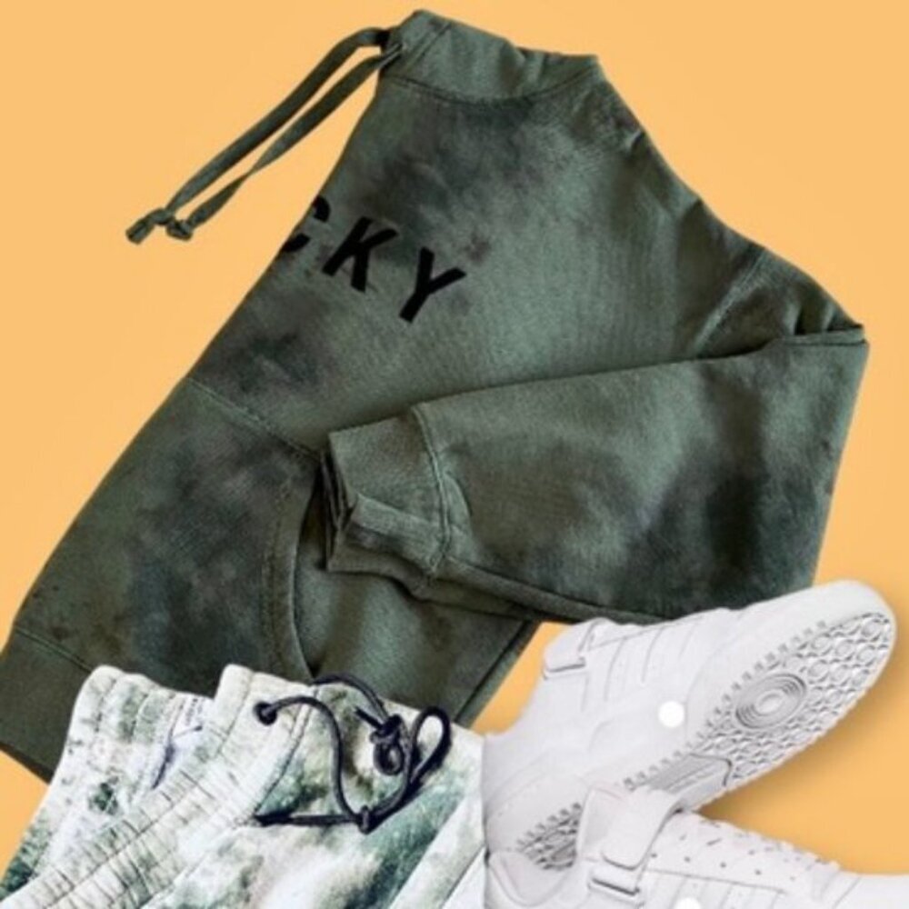Lucky Brand Pullover Hoodie with pocket pouch In Camo Green (Fits closer… - Picture 2 of 15